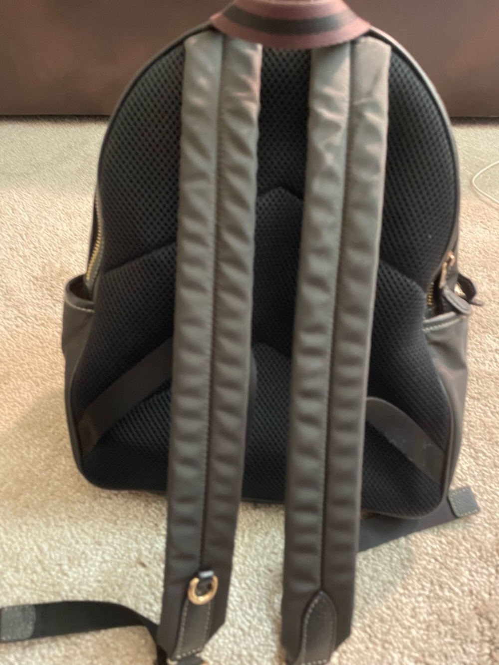 COACH Black Nylon Backpack with Gold Hardware & Keyring - Picture 2 of 4